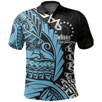 Custom Cook Islands Polo Shirt Mauke Polynesian Style LT6 Blue - Polynesian Pride