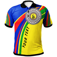 New Caledonia Custom Polo Shirt Handicraft Pattern With With Flag Color I Love - Polynesian Pride