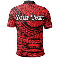 Custom Happy Fathers Day Polo Shirt Polynesian Patterns Red Style LT6 - Polynesian Pride