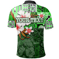 Custom Hammerhead shark Polo Shirt Hawaii Style Green LT6 - Polynesian Pride