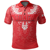 Tonga Rugby Polo Shirt Polynesian With Coat Of Arms Style Unisex Red - Polynesian Pride