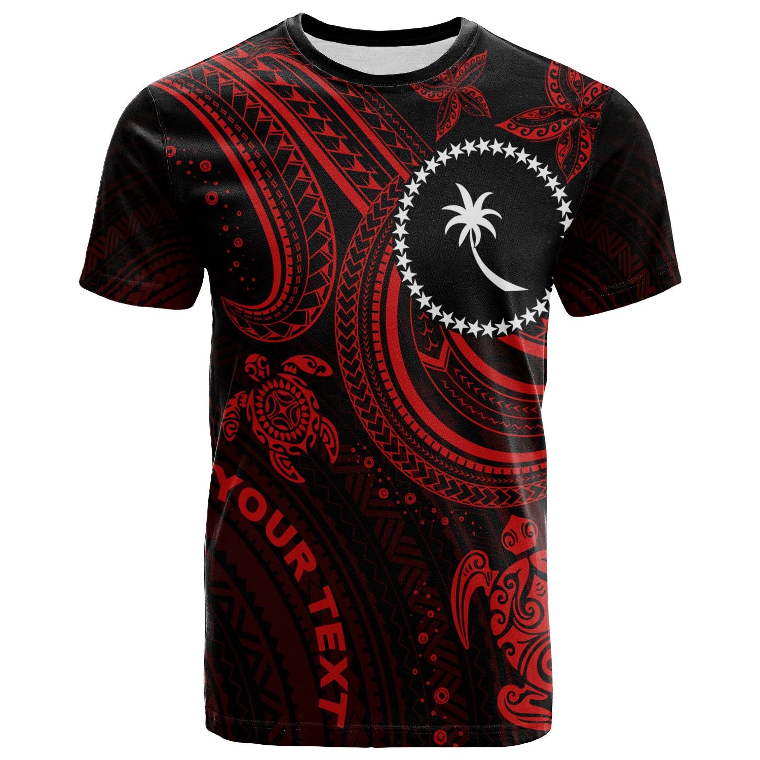 Chuuk Custom T Shirt Red Turtle Unisex Red - Polynesian Pride