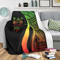 Fiji Premium Blanket - Reggae Polynesian Tentacle Tribal Pattern Crest - Polynesian Pride