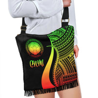 Northern Mariana Islands Boho Handbag - Reggae Polynesian Tentacle Tribal Pattern - Polynesian Pride