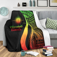 Marshall Islands Premium Blanket - Reggae Polynesian Tentacle Tribal Pattern - Polynesian Pride