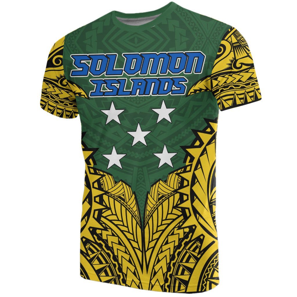 Solomon Islands T Shirt Solomon Islands Flag Polynesian Tattoo Unisex Green - Polynesian Pride
