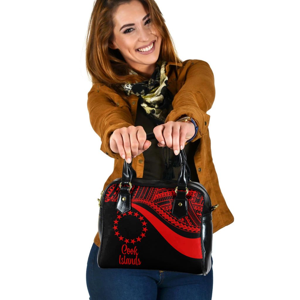 Cook Islands Shoulder Handbag - Red Polynesian Tentacle Tribal Pattern One Size Red - Polynesian Pride