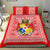 (Custom Personalised) Tonga Pattern Bedding Set Coat of Arms - Red and White LT4 Red - Polynesian Pride