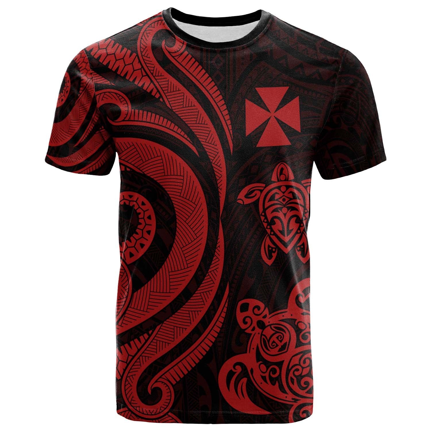 Wallis and Futuna T Shirt Red Tentacle Turlte Unisex Red - Polynesian Pride