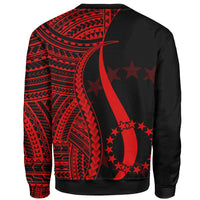 Cook Islands Custom Personalised Sweatshirt - Red Polynesian Tentacle Tribal Pattern - Polynesian Pride