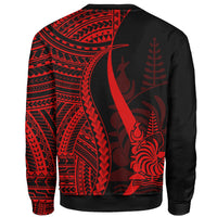 New Caledonia Sweatshirt - Red Polynesian Tentacle Tribal Pattern Crest - Polynesian Pride