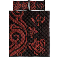 Kosrae Quilt Bed Set - Red Tentacle Turtle - Polynesian Pride