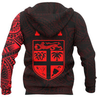 Fiji Hoodie Fiji Seal Polynesian Tattoo Style Red - Polynesian Pride