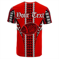 Hawaii Custom Red Football T Shirt - Polynesian Pride