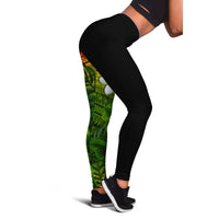 Kanaka Maoli (Hawaiian) Leggings, Polynesian Plumeria Banana Leaves Reggae - Polynesian Pride