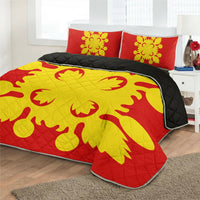 Hawaiian Royal Pattern Quilt Bed Set - Royal - D2 Style - AH - Polynesian Pride