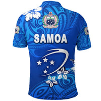 Custom Manu Samoa Rugby Polo Shirt Unique Vibes Full Blue - Polynesian Pride