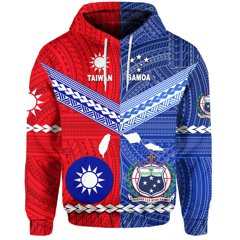 Taiwanese and Samoan Polynesian Hoodie Together LT8 Pullover Hoodie - Polynesian Pride