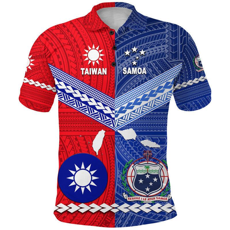 Custom Taiwanese and Samoan Polynesian Polo Shirt Together LT8 - Polynesian Pride