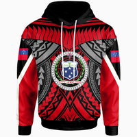 Samoa Hoodie Tooth Shaped Necklace Texture Red Unisex Red - Polynesian Pride