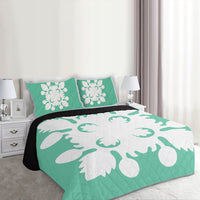 Hawaiian Royal Pattern Quilt Bed Set - Seafoarm - D2 Style - AH - Polynesian Pride
