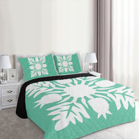 Hawaiian Royal Pattern Quilt Bed Set - Seafoarm - N1 Style - AH - Polynesian Pride