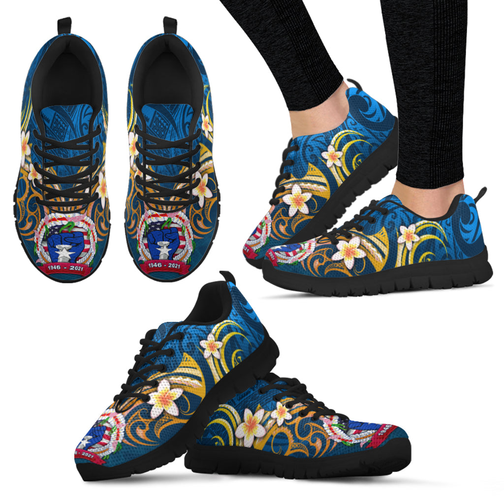 Northern Mariana Islands Sneakers Independence Day LT16 Unisex Black - Polynesian Pride