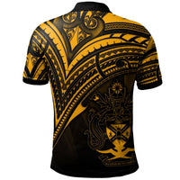 Solomon Islands Polo Shirt Gold Color Cross Style - Polynesian Pride