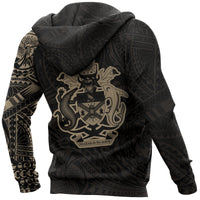 Solomon Hoodie Solomon Coat of Arms Polynesian Tattoo Style - Polynesian Pride