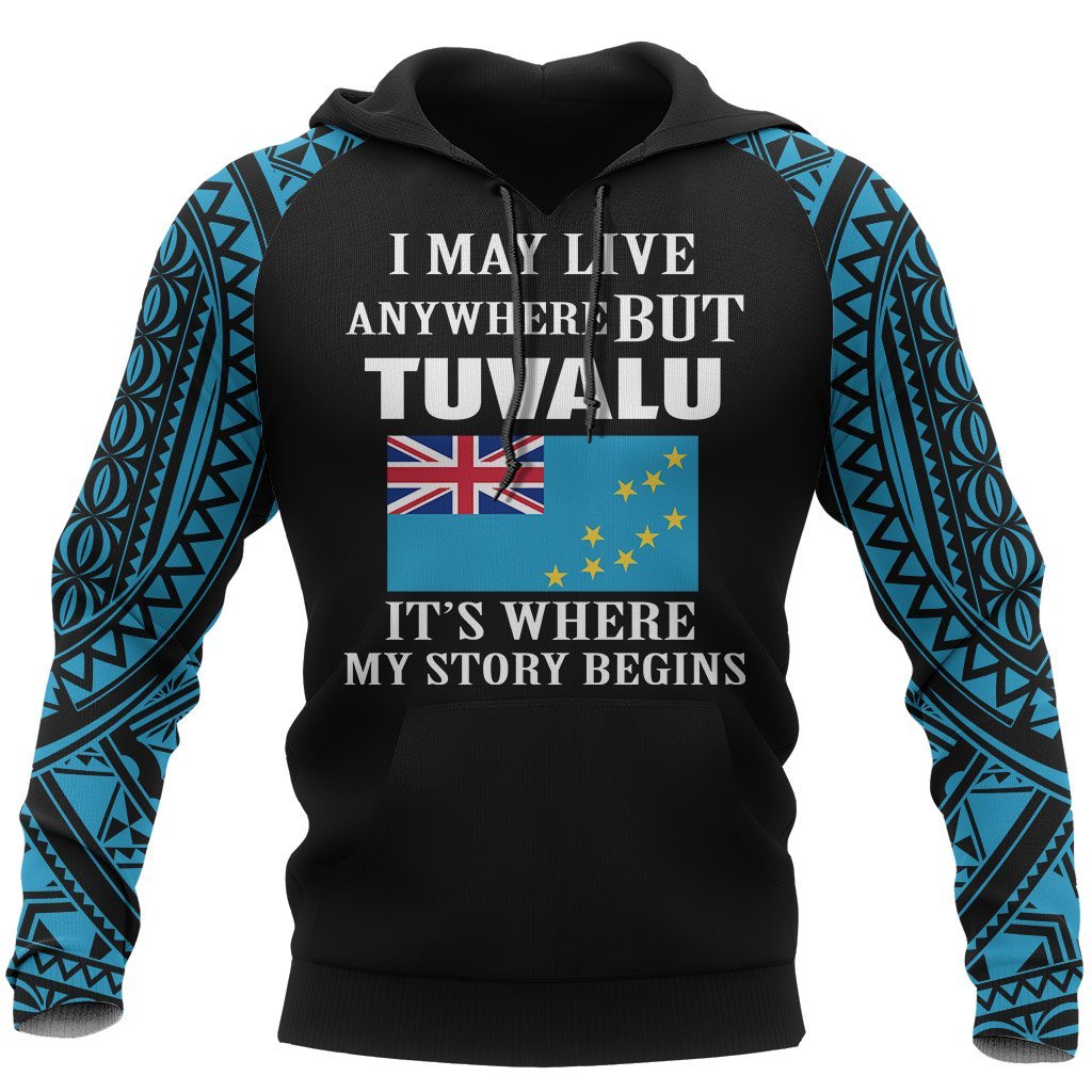 Tuvalu Hoodie Tuvalu Flag Its Where My Story Begins Unisex Black - Polynesian Pride