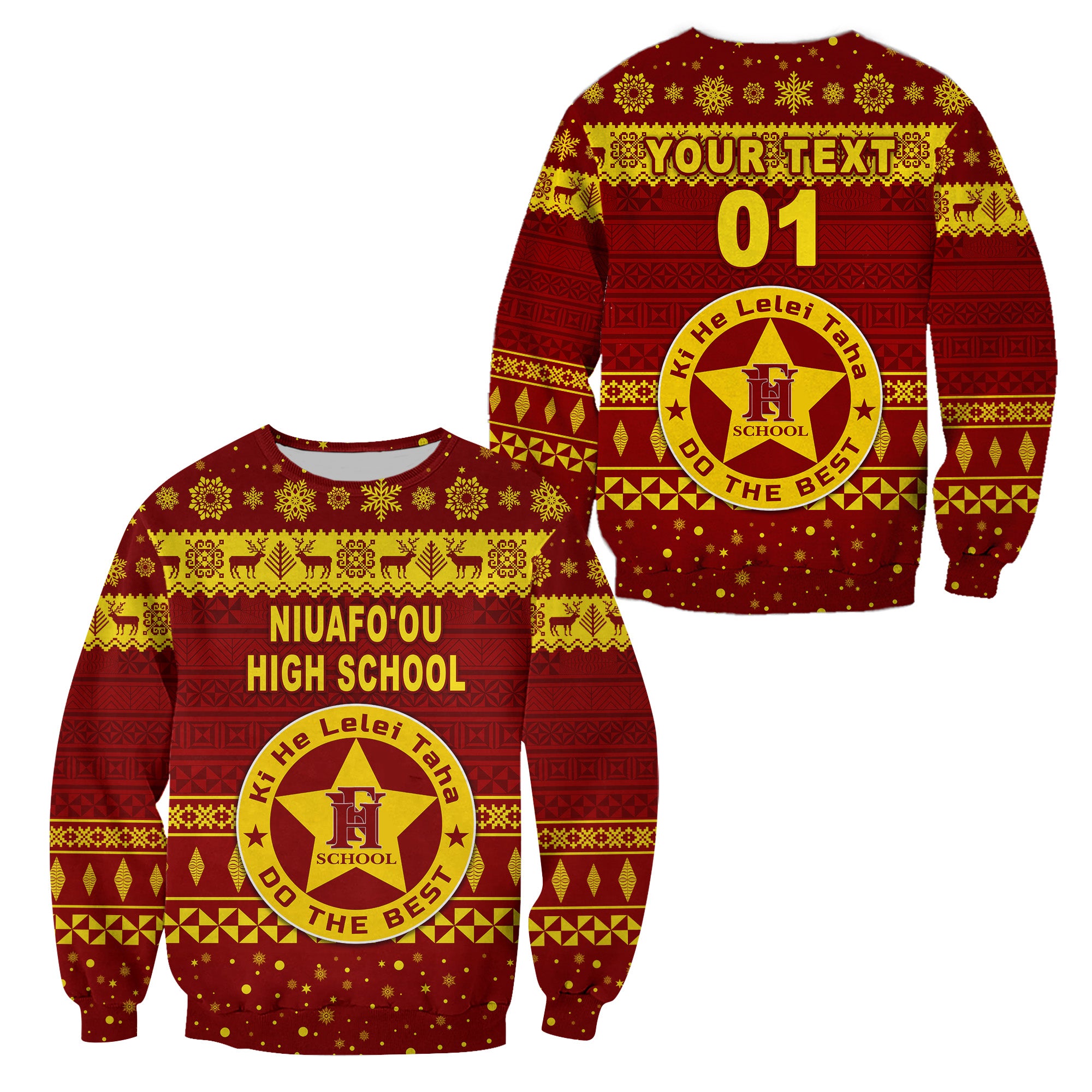 (Custom Personalised) Niuafo'ou High School Christmas Sweatshirt Simple Style LT8 - Polynesian Pride
