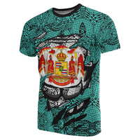 Hawaii Royal King Tatau Turquoise Polynesian T Shirt - Polynesian Pride