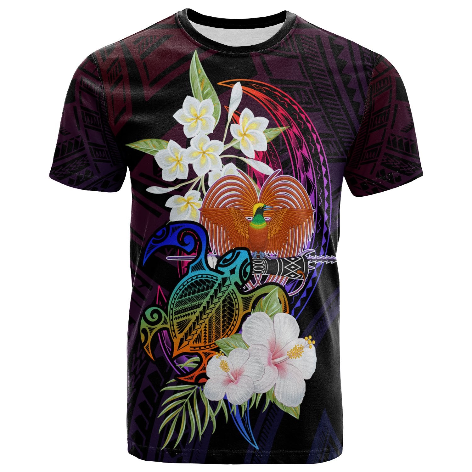 Papua New Guinea T Shirt Nature Style Unisex Black - Polynesian Pride