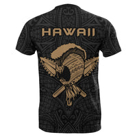 Polynesian Kakau Helmet Weapon Gold Kanaka Warrior T Shirt - Polynesian Pride