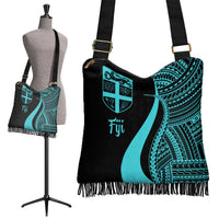 Fiji Boho Handbag - Turquoise Polynesian Tentacle Tribal Pattern - Polynesian Pride