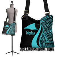 Tokelau Boho Handbag - Turquoise Polynesian Tentacle Tribal Pattern - Polynesian Pride