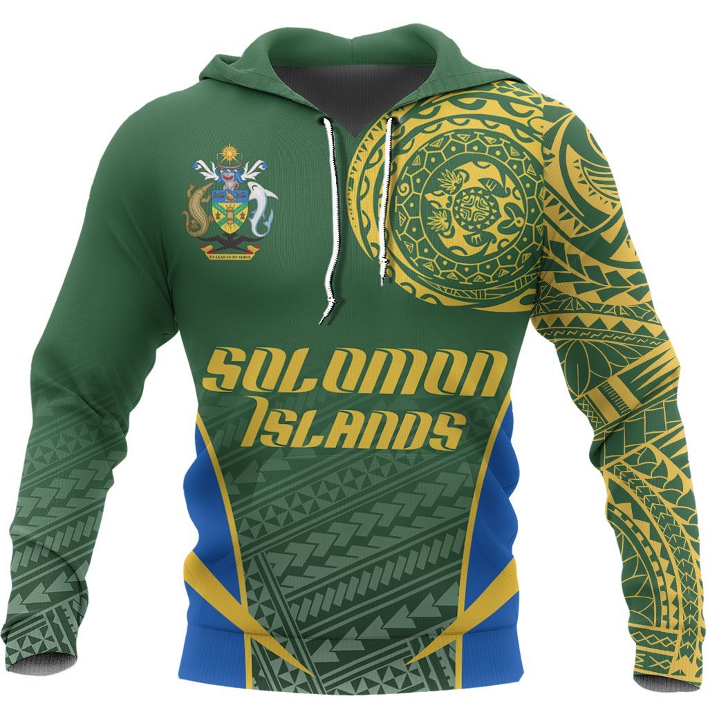 Solomon Islands Special Hoodie Solomon Islands Coat of Arms Unisex Green - Polynesian Pride