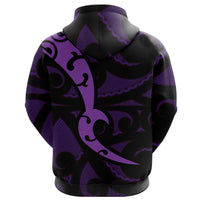 Maori Purple Mangopare Zip Hoodie - Polynesian Pride