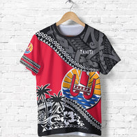 Tahiti T Shirt Tahiti Flag Fall In The Wave Unisex Red - Polynesian Pride