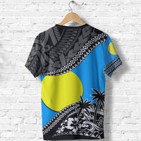 Palau T Shirt Palau Flag Fall In The Wave K9 - Polynesian Pride