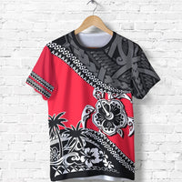 Polynesian T Shirt Turtle Hibiscus Tattoo Fall In The Wave K9 Unisex Red - Polynesian Pride