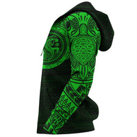 Hoodie Polynesian Tribal Lizard Tattoo Green - Polynesian Pride