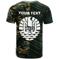 Tahiti Custom T Shirt Shark Cartoon In Camo Syle - Polynesian Pride