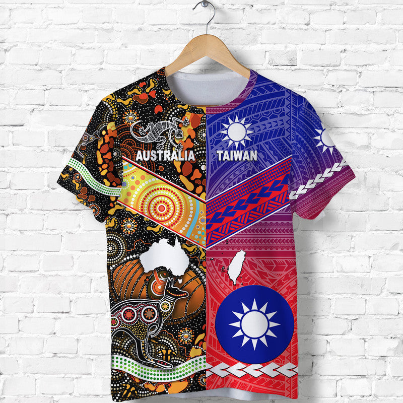 Taiwanese Polynesian and Australia Aboriginal T Shirt Together Gradient Vibes LT8 - Polynesian Pride