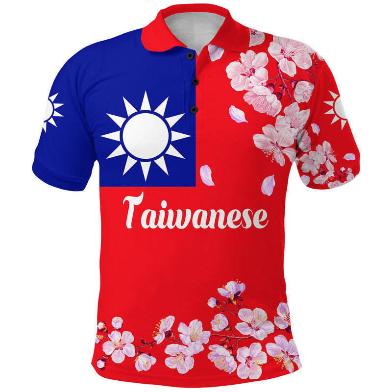 Custom Taiwanese Polo Shirt Taiwan Plum Blossom Flag Vibes LT8 - Polynesian Pride