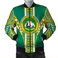 Hawaii Bomber Jacket - Kaimuki High Football Jersey Bomber Jacket - AH Green Unisex - Polynesian Pride