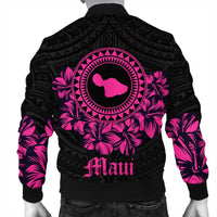 Maui Map Hibiscus Polynesian Bomber Jacket - Lithe Style - AH - Polynesian Pride