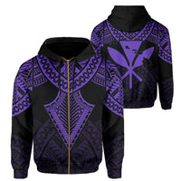Hawaii Polynesian Hoodie Limited (Zip up) Tab Style Purple Unisex Art - Polynesian Pride