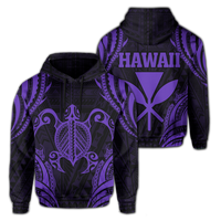 Polynesian Turtle Kanaka Maoli Hawaii Hoodie Purple Unisex Purple - Polynesian Pride