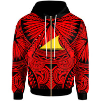 Tokelau Zip Hoodie Classic Vignette Style Unisex Red - Polynesian Pride